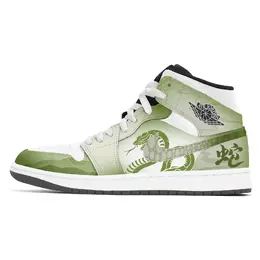 Jordan Баскетбольные кроссовки Air 1 Joy Lemon, износостойкие, нескользящие, винтажные, среднего размера, унисекс, белые, зеленые dq8426-001(team399-玉蛇扇韵) | white green