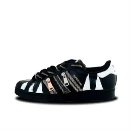 Adidas Низкие противоскользящие износостойкие кроссовки для скейтбординга SUPERSTAR, унисекс, черные eg4959（team630-朋克之城） | black