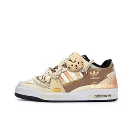 Adidas Кроссовки для скейтбординга FORUM Free Panda Butter Cat с противоскользящим покрытием, износостойкие, низкие, унисекс, желтые, белые fy7757(team202-黄油小猫) | yellow white