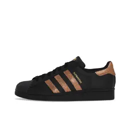 Adidas SUPERSTAR Износостойкие и легкие низкие кроссовки для скейтбординга унисекс черно-коричневые eg4959(team577-红金满天星标g) | black brown