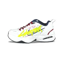 Nike Кроссовки Air Monarch 4 Slip Resistant Low Top Chunky унисекс, белые, желтые 415445-102（team1005-赛博朋克） | white yellow