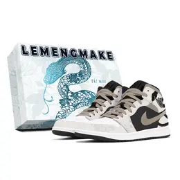 Jordan 1. Износостойкие винтажные баскетбольные кроссовки среднего размера унисекс. Цвет: черный, белый, коричневый dq8426-001(team778-墨舞轻蛇s-box) | black white brown