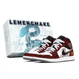 Jordan 1. Износостойкие винтажные баскетбольные кроссовки среднего размера, унисекс, белые dq8426-001(team778-赤蛇迎春s-box) | white