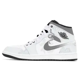 Jordan 1. Баскетбольные кроссовки Joy Lemon с износостойкой амортизацией, винтажные, унисекс, серебристо-белые dq8426-001(team778-银蛇报福) | silver white