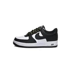 Nike Кроссовки для скейтбординга Air Force 1 с противоскользящим износостойким верхом, унисекс, черные, белые, золотые dv0788-001（team531-熊猫黑金带） | black white gold