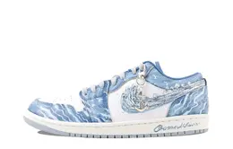 Jordan Баскетбольные кроссовки Air 1 Vintage, унисекс, низкие, белые/синие fn5214-141（team445-波塞冬之怒） | light blue