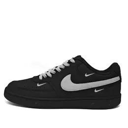 Nike Нескользящие, легкие, дышащие, низкие кроссовки для скейтбординга Court Vision, унисекс, черно-белые dh2987-002（team604-三白） | black white