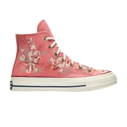 Кроссовки Converse Wmns Chuck 70 High 'Floral Embroidery - Pink Coral', розовый 561652c | punch coral/storm