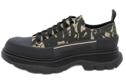 Кроссовки Alexander McQueen Graffiti Tread Slick Low Lace Up, бежево-черный 705668w4tg59787