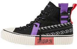 Кеды Kappa Canvas Shoes Unisex High-Top Black/Fluorescent Shell Purple k0by5vs01d-990a