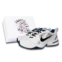 Кроссовки Nike Air Monarch 4 Chunky Sneakers Unisex Low-Top Black 415445-102(team298-熊猫放空s-box) | white
