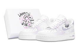Кроссовки Nike Air Force 1 Skateboarding Shoes Women's Low-top Purple, белый dd8959-100(team298-紫色雨伞s-box) | white