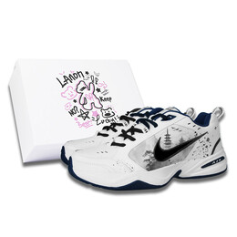 Кроссовки Nike Air Monarch 4 Chunky Sneakers Unisex Low-Top Black 415445-102(team298-耸立云间s-box) | white