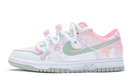 Кроссовки Nike Dunk Skateboard Shoes Women's Low-Top White Pink/Yellow/Green dn1431-102(team80-女款遇箭白粉绿)