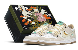 Кроссовки Nike Dunk Skateboard Shoes Women's Low-Top White Brown dx6063-131