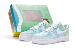 Кроссовки Nike Air Force 1 Skateboard Shoes Women's Low-Top Green/Blue/White dh2920-111(team80-女款蒲公英s-box)