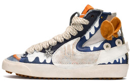 Кроссовки Nike Blazer Skateboard Shoes Women's High-Top White Blue Brown dr0978-001(teame-女款圣诞小鹿白蓝棕)