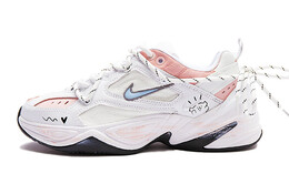 Кастомизированные кроссовки Nike M2K Chunky Sneakers Women, белый/розовый bq3378-100(team15-甜甜小狗)