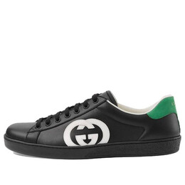 Кроссовки ace 'interlocking g - black white' Gucci, черный 625783-1xg70-1103 | black/white/green