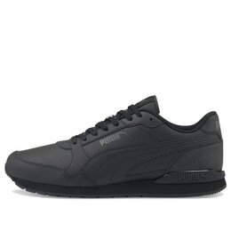 Кроссовки st runner v3 leather 'triple black' Puma, черный 384855-11 | black/black