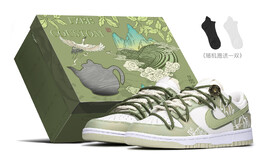 Кроссовки Nike Dunk Skateboard Shoes Men Low-Top Beige Green dv0831-003