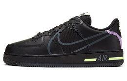 Кроссовки Nike Air Force 1 React Black Violet Star Barely Volt cd4366-001