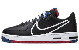 Кроссовки Nike Air Force 1 Low React Black White Gym Red Gym Blue ct1020-001