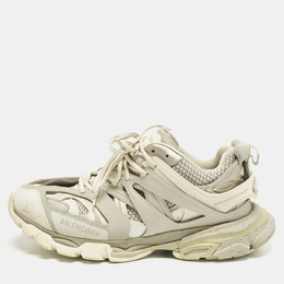 Balenciaga White/Grey Leather And Mesh Track Recycled Sneakers Size 43 1218196