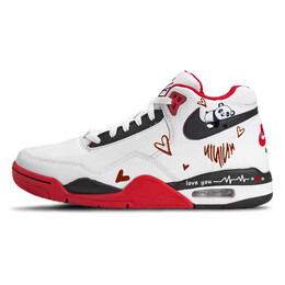 Кроссовки Nike Flight Legacy Vintage Basketball Shoes Men Mid-top Red/white, красный bq4212-100(team181-爱心熊猫) | red