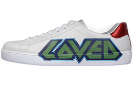 Кроссовки Gucci Ace Loved Skateboarding, белый/зеленый/синий 548758 a38v0 9062