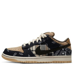 Кроссовки x travis scott sb dunk low premium qs Nike, черный ct5053-001 | black/black-parachute beige-pe