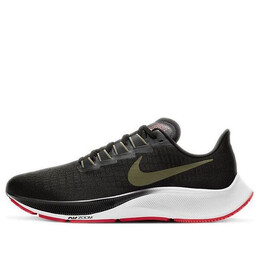 Кроссовки air zoom pegasus 37 Nike, черный bq9646-004 | black/med olive-olive aura-laser crimson-white