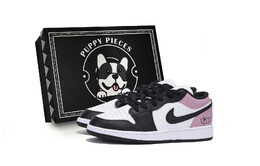 Баскетбольные кроссовки Air 1 Vintage Men Low-Top Black/Pink Jordan 553558-131(team85-胭脂天使s-box-a) | black