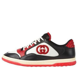 Кроссовки mac80 sneaker with interlocking g embroidery 'black red' Gucci, черный 762611-aacnw-1051 | black/red/white