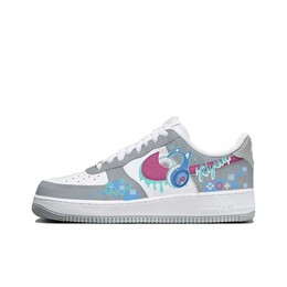 Кроссовки Air Force 1 для скейтбординга мужские с низким верхом розово-красный Nike fj4146-100(team352-电玩耳机） | gray white