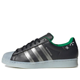 Кроссовки оригинальные суперзвезды обувь Adidas, черный fz5463 | black/silver/green