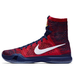 Кроссовки kobe 10 elite высокие Nike, красный 718763-614 | red/white/black/red