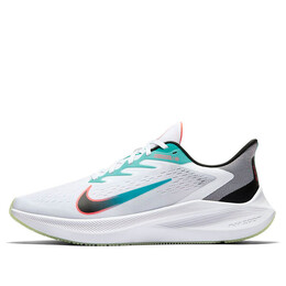 Кроссовки air zoom winflo 7 Nike, белый cj0291-100 | white/black/flash crimson/oracle aqua/vapor green