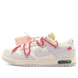 Кроссовки x off white dunk low Nike, серый dj0950-118 | gray/white