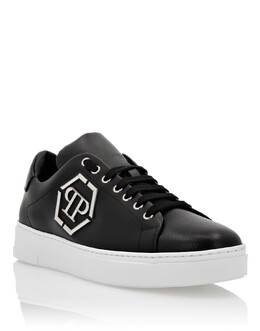 Кожаные низкие кеды Hexagon Philipp Plein, черный 7650313502780 | black