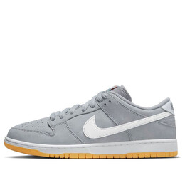 Кроссовки dunk low pro iso sb Nike, серый dv5464-001 | wolf grey/white/wolf grey/gum light brown/pure platinum/safety orange