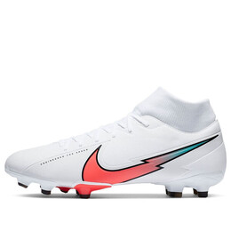 Кроссовки mercurial superfly 7 academy mg Nike, белый at7946-163 | white/photon dust/hyper jade/flash crimson