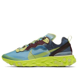Кроссовки undercover x react element 87 Nike, синий bq2718-400 | blue/yellow