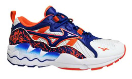 Кроссовки в спортивном стиле Wave Rider 1 бело-синие Mizuno, белый 4705743 | weiß