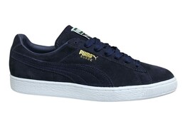 Низкие кроссовки из замши и морской кожи на шнуровке 356568 52 Puma, синий 3840811 | blau