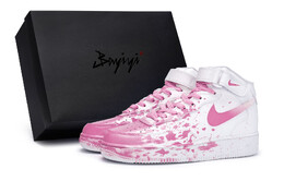 Кроссовки Air Force 1 для скейтбординга мужские, среднего размера, розовый Nike, белый/розовый cw2289-111(team80-男偷心现场中sbox) | white/pink
