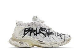 Кроссовки Balenciaga Runner Sneaker Graffiti - White Black, белый 677403 w3rbq 9010 | graffiti - white black
