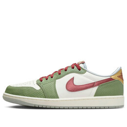 Nike Кроссовки Air Jordan 1 Low OG 'Chinese New Year-Year of the Dragon', цвет sail/cedar/oil green/light pumice/dark team red fn3727-100 | sail/cedar/oil green/light pumice/dark team red