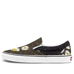 Кроссовки slip-on low-top canvas shoes black/green Vans, черный vn0a33tb9fv | black/brown