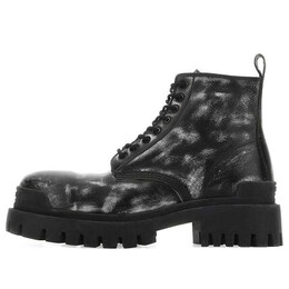 Кроссовки strike ankle boots 'washed out black leather' Balenciaga, черный 589338wbef19010 | black/white